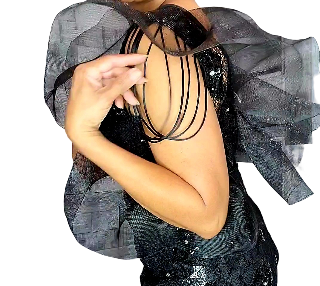 Midnight Sparkle Dress. For the thousands of you who have been looking for environmentally friendly sexy clothes. Thank you! We've heard wonderful things about us. This is stunning and most beautiful dress with unique details and midnight sparks...