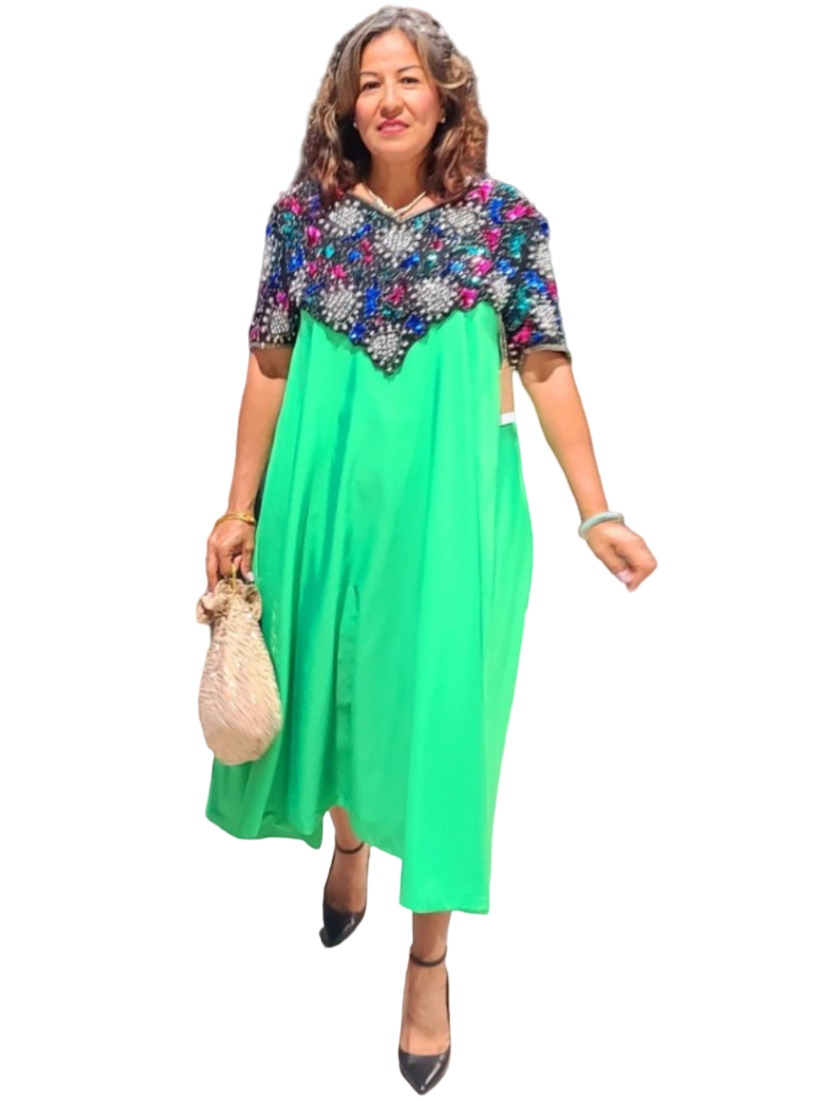 Melody Effortless style. You are a queen, and the world is yours. Take care of it!!! This is a simple solution to look stunning this season. Take it out for a nice upscale dinner party. Top content: beads and sequins vintage style. Hook eyeclosure...