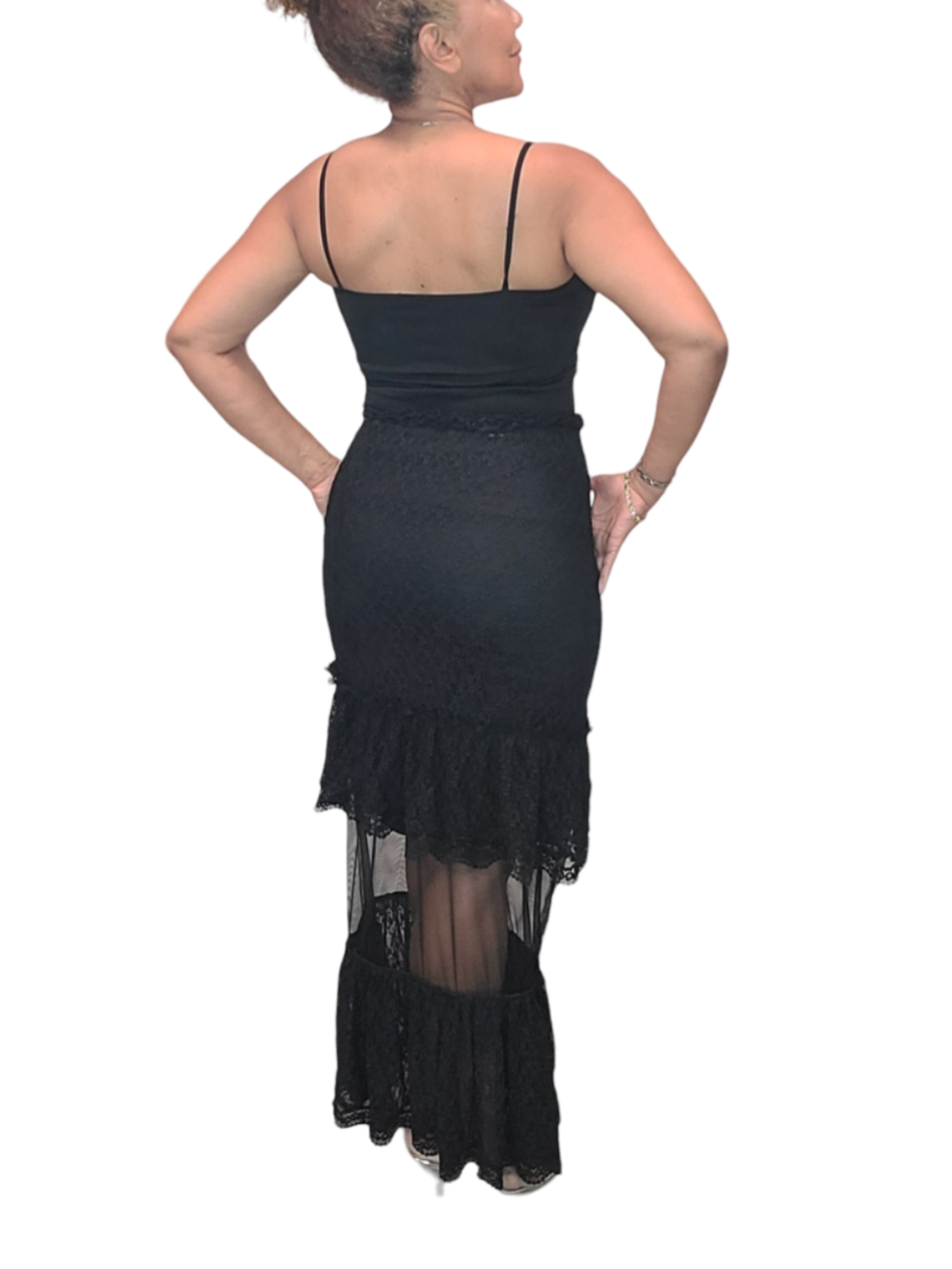 Hot Long Skirt. Raise the temperature of emotions and desires, not the temperature of Mother Earth. Prevent climate change. This skirt is flattering with cascading ruffle design on hem. Sexy sheer makes a statement. Eye catching. It's all in the...