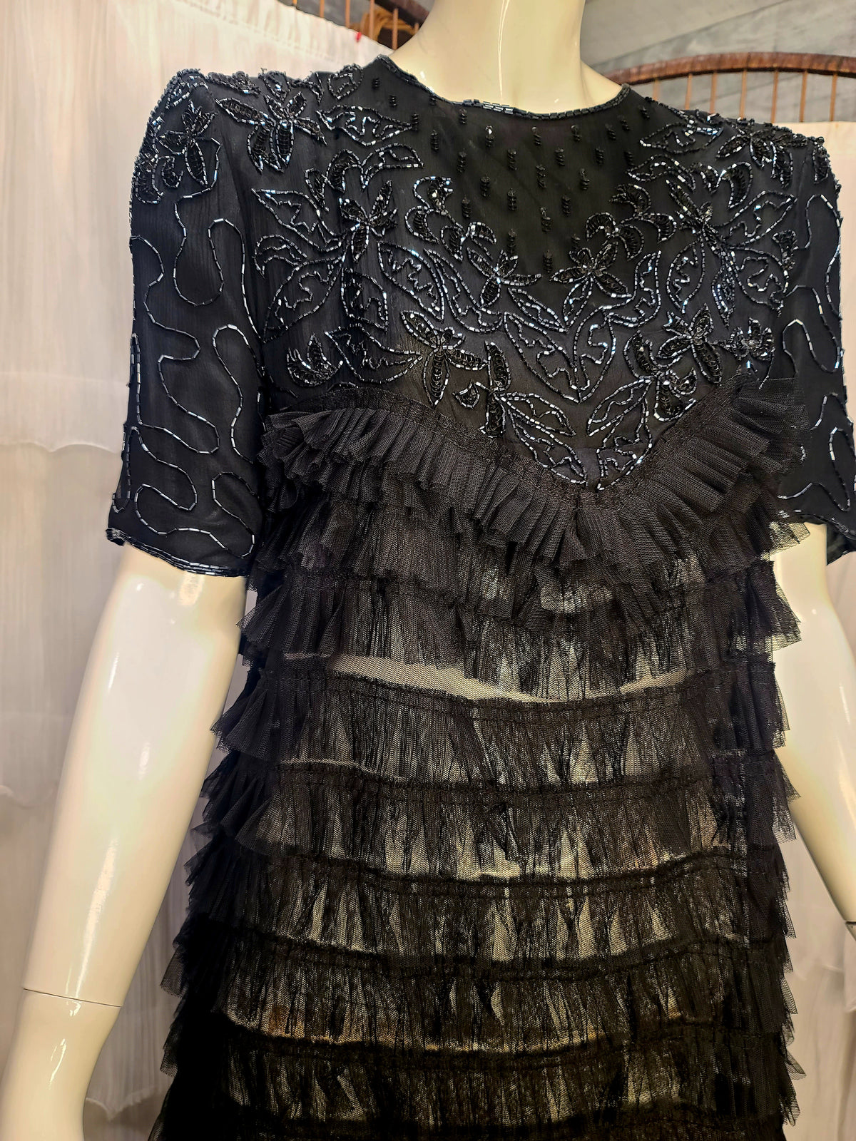 Midnight Romance – One-of-a-Kind Upcycled Black Evening Gown