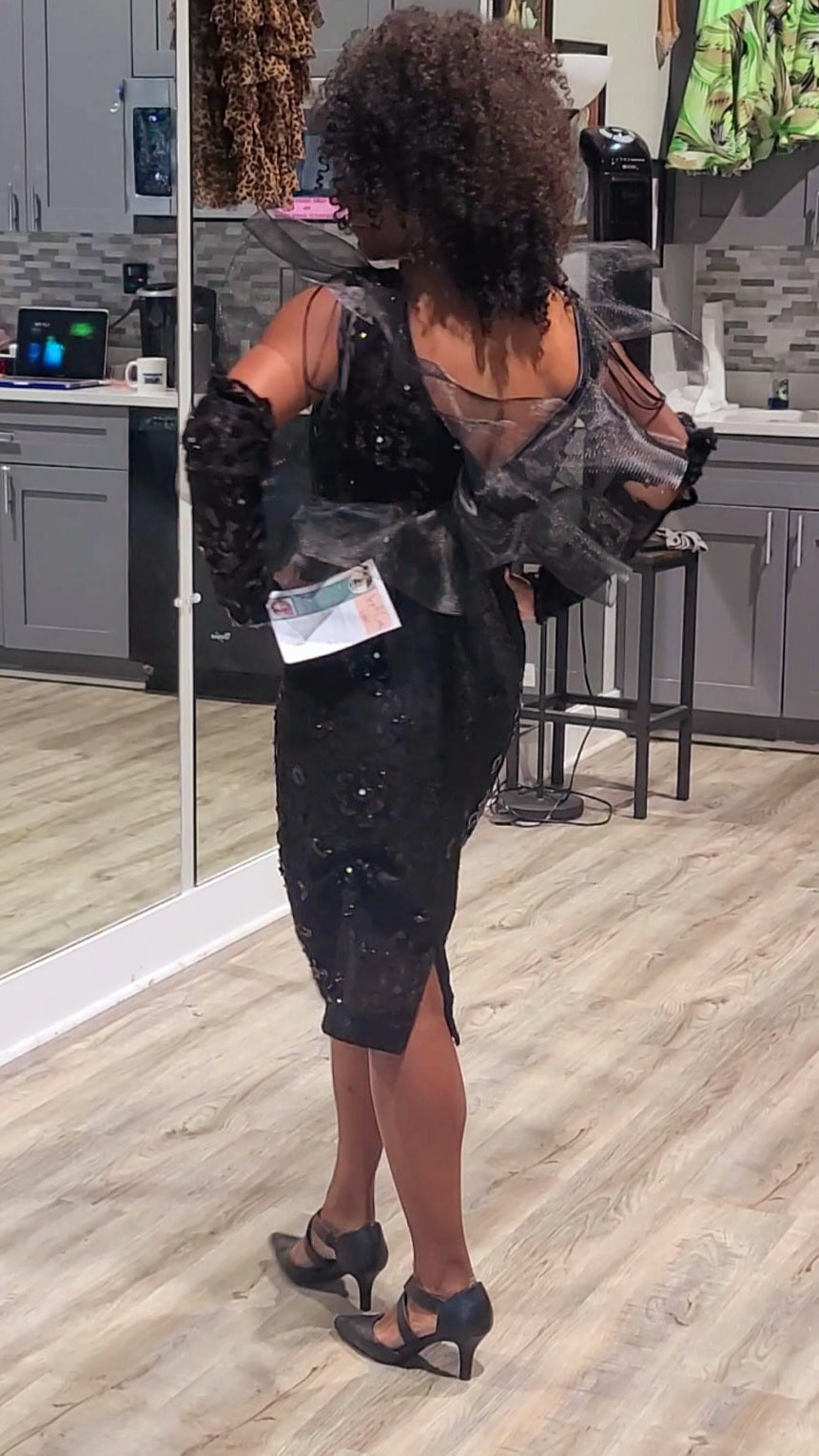 Midnight Sparkle Dress. For the thousands of you who have been looking for environmentally friendly sexy clothes. Thank you! We've heard wonderful things about us. This is stunning and most beautiful dress with unique details and midnight sparks...