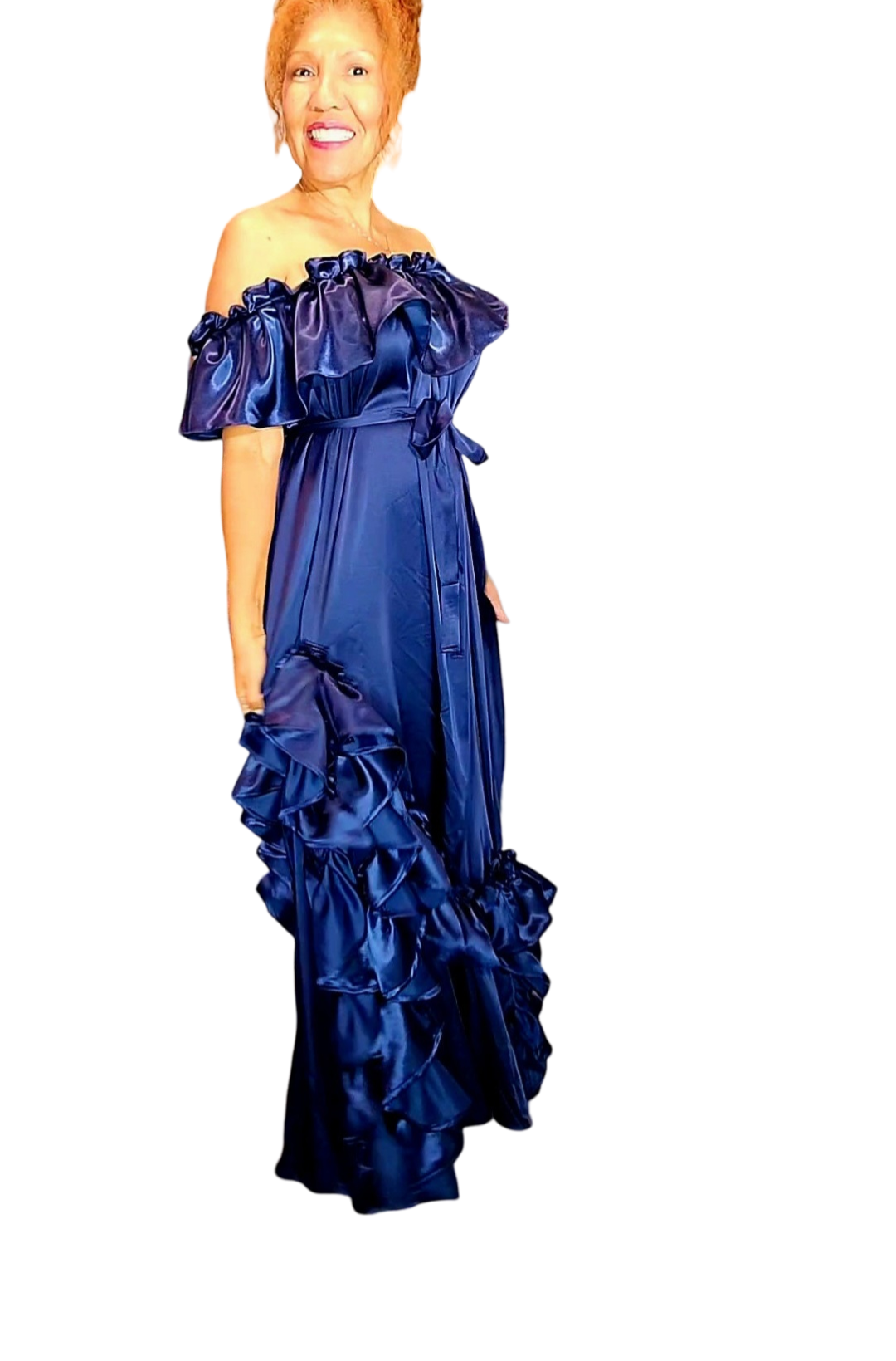 Blue Sky Dress has lots of uniqueness and creativity. Feel free and fly. Touch the sky!!!  There is something magical about this dress that will have you smiling until you take it off.  Ruffles in all the right places, our favorite...