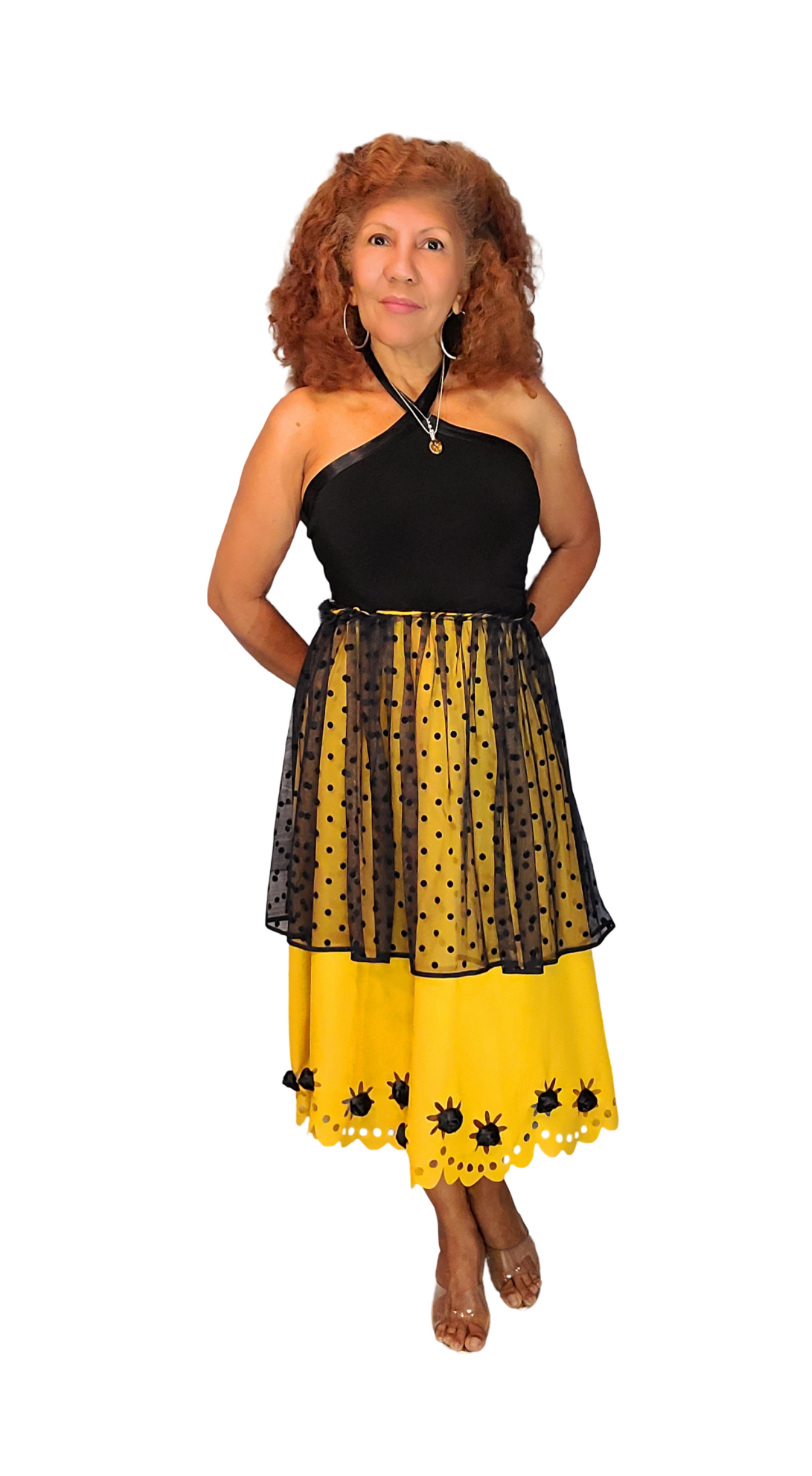 Summer Nights Dress Get ready to shine in our Summer Night Dress! This radiant yellow knee-length dress is perfect for warm summer evenings. The embellished dress features a beautifully adorned hem that will make you stand out in any crowd. Stay super