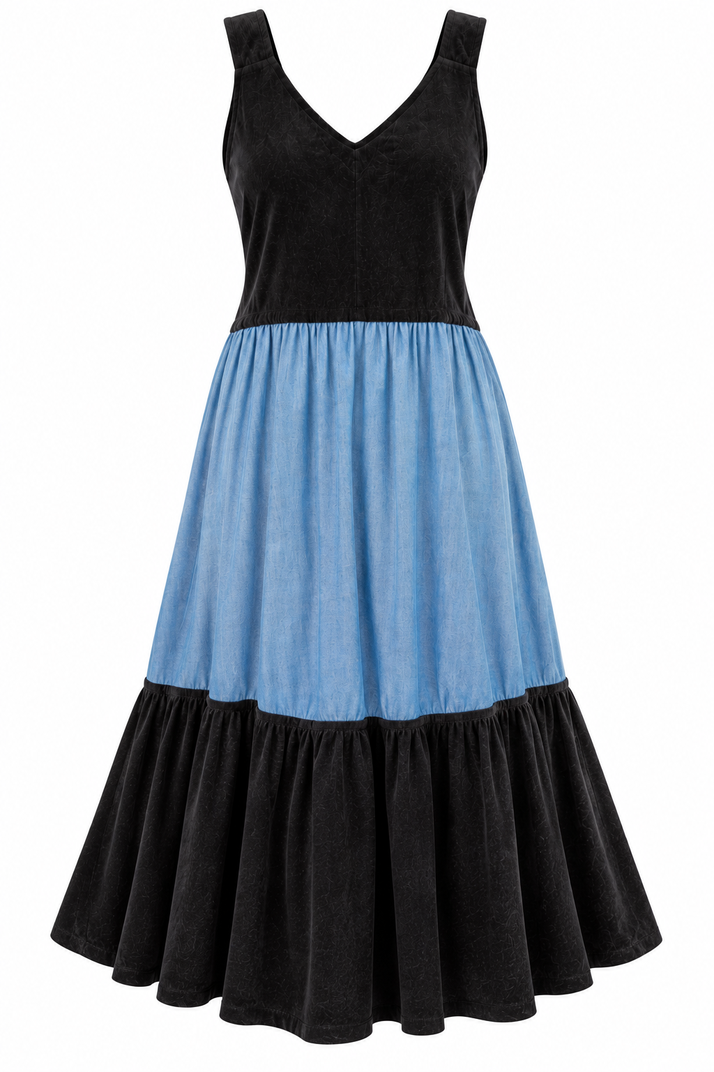 From Ordinary to Extraordinary – Reimagined Black & Blue Midi Dress