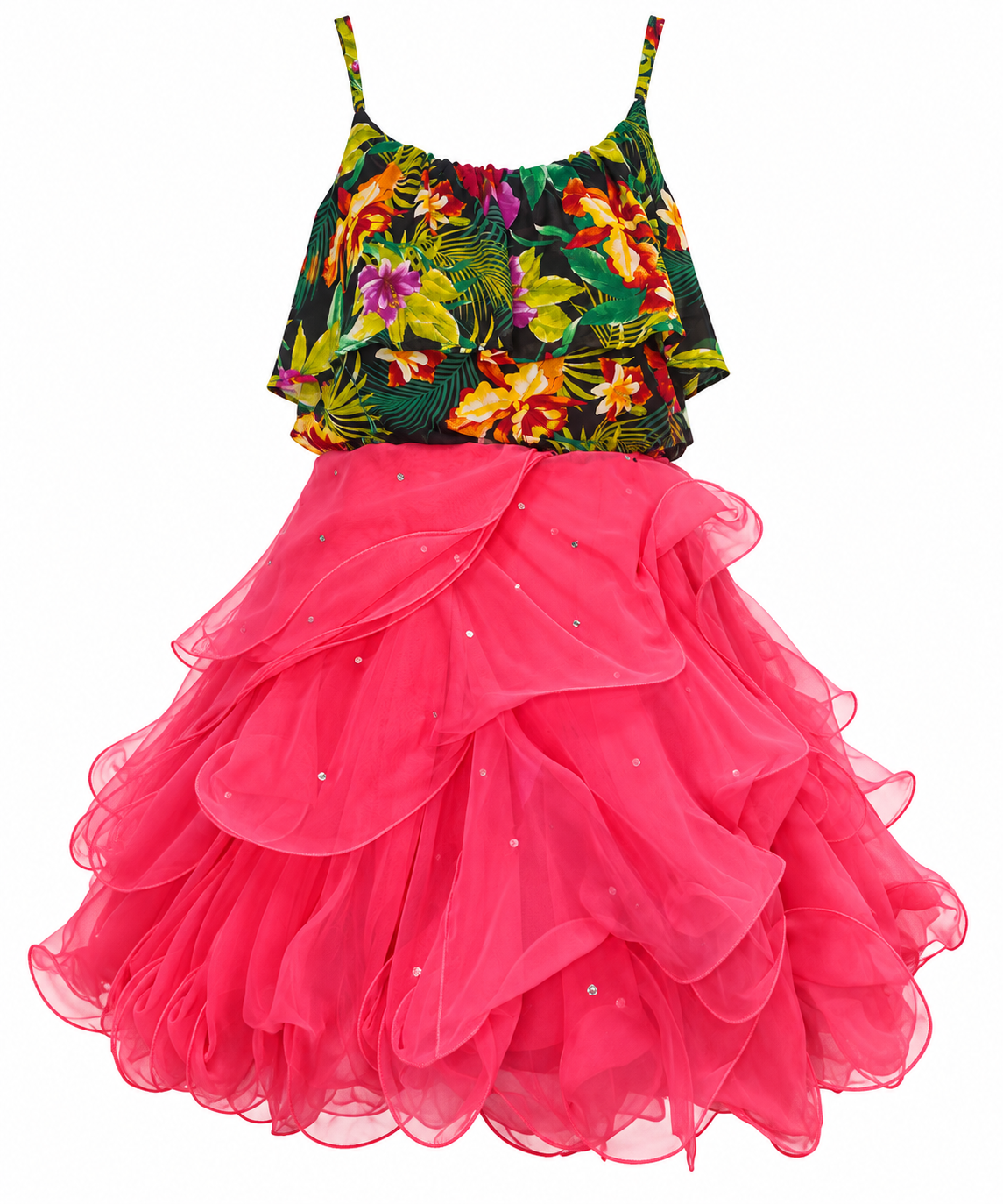 Tropical Meets Romance – One-of-a-Kind Upcycled Party Dress