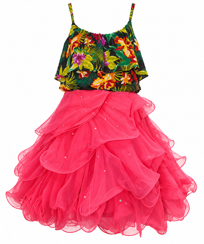 Tropical Meets Romance – One-of-a-Kind Upcycled Party Dress