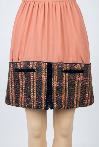 Bohemian Rose – Upcycled Mixed-Fabric Mini Dress