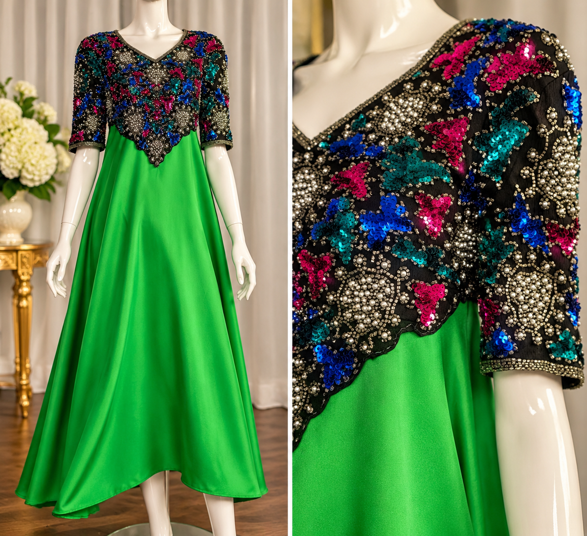 One-of-a-Kind Upcycled Sequin Evening Dress