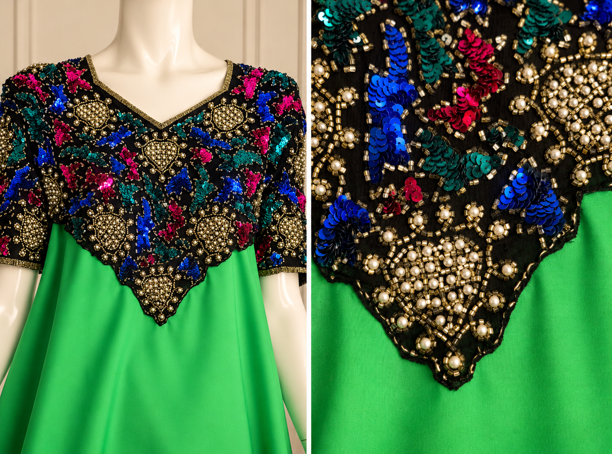 One-of-a-Kind Upcycled Sequin Evening Dress