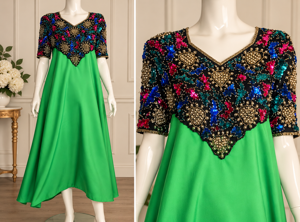 One-of-a-Kind Upcycled Sequin Evening Dress