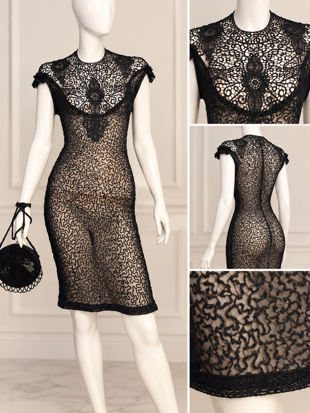 Midnight Romance – Redesigned Black Sheer Lace Cocktail Dress