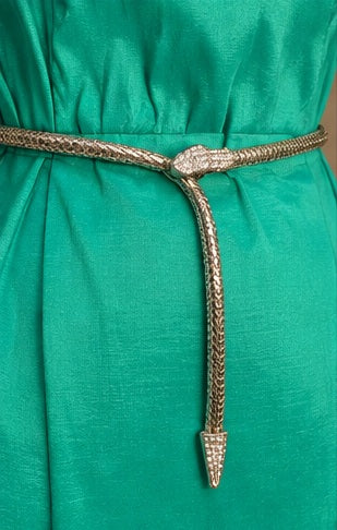 One-of-a-Kind Emerald Green Dress | Hand-Reconstructed Statement Sleeves | UpCycle Couture House